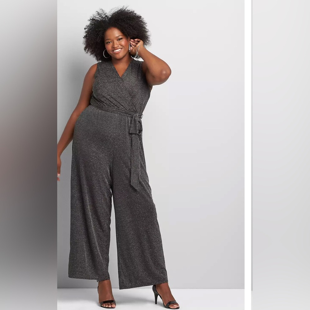 Lane Bryant Crossover Metallic Jumpsuit SZ 18/20 Plus SZ